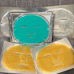 Kids Hydrating Face Mask Set - Teal and Gold